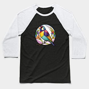 Bird Animal Portrait Stained Glass Wildlife Outdoors Adventure Baseball T-Shirt